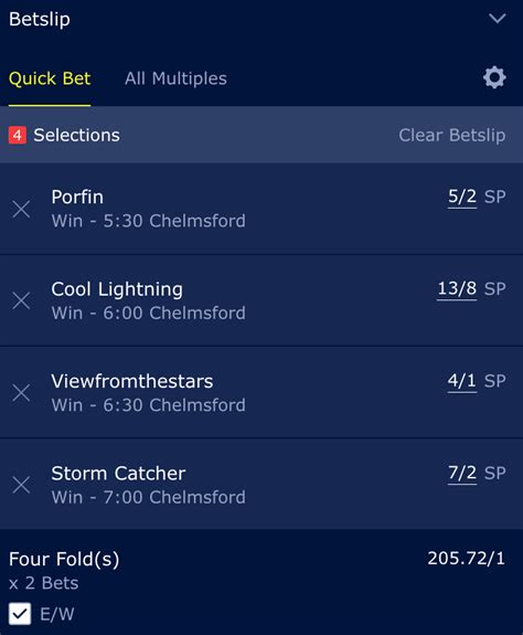 work out each way accumulator winnings